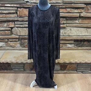 Edited by Remi Bader Mesh Snake Print Black Long Sleeve